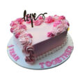 Heart love anniversary cake