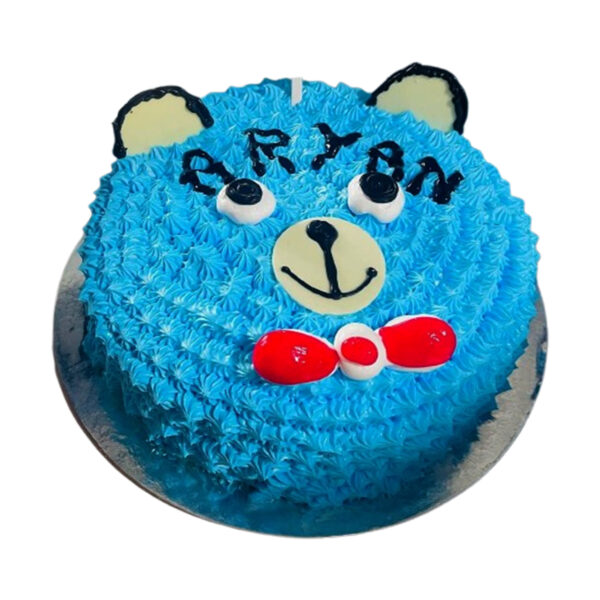 Blue bear birthday cake