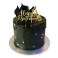 black theme birthday cake