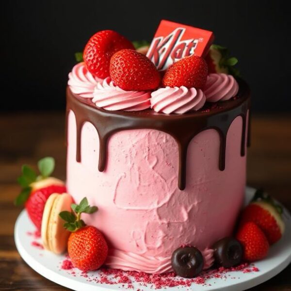 FRESH CREAM PINK STRAWBERRY CAKE