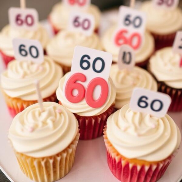 60th Birthday cupcakes