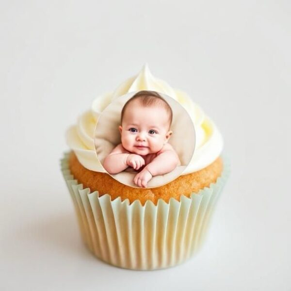 Baby birthday cupcakes