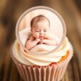 Baby birthday cupcakes