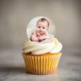 Baby birthday cupcakes
