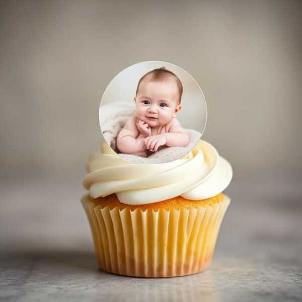 Baby birthday cupcakes