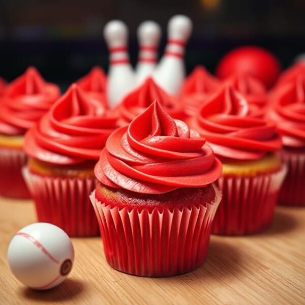Bowling cupcakes