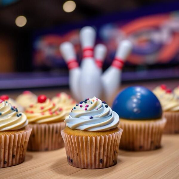 Bowling cupcakes