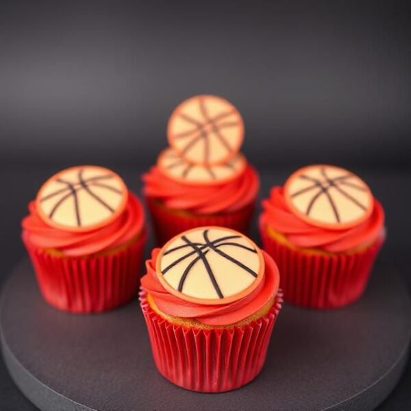 Basketball cupcakes