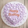 Purple Heart Shape Cake