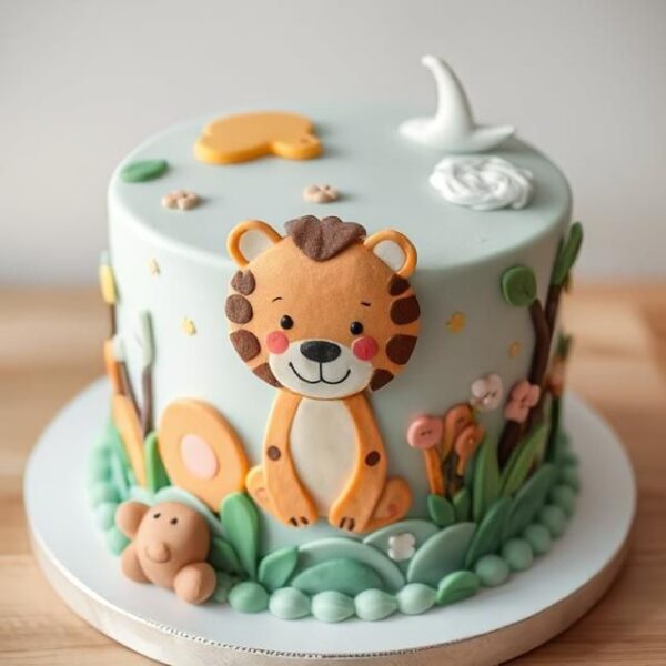 JUNGLE ANIMALS THEME CAKE
