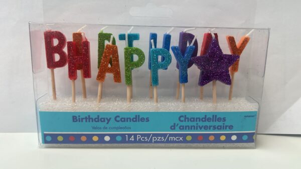 Amscan 14 Pick Candles Happy Birthday Colors