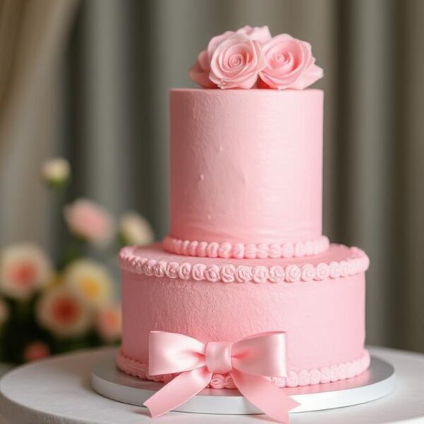PINK 2 TIER CAKE