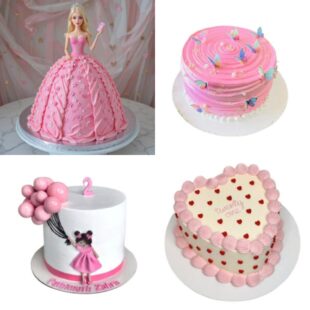 Pink Theme Cakes For Girl