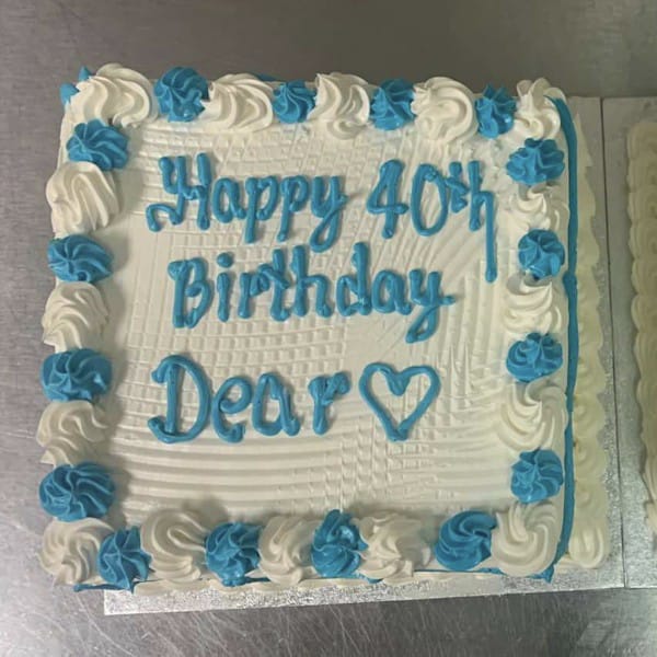 White Blue Fresh Cream Cake