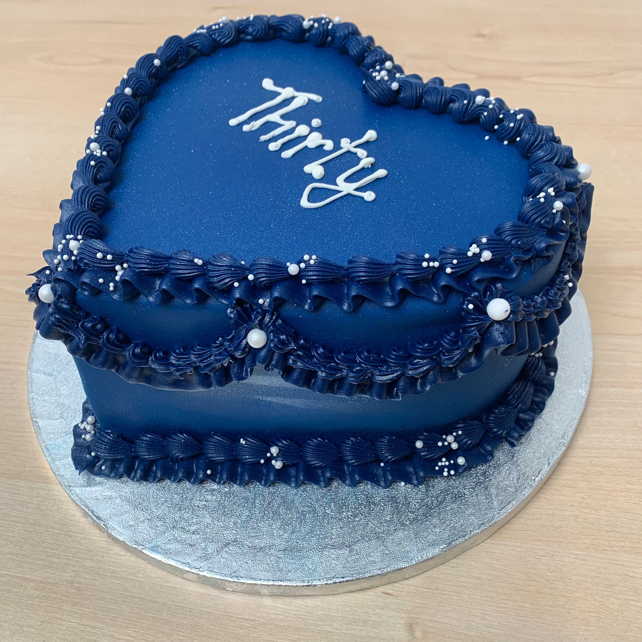Vintage Blue Heart Cake