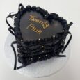 Vintage Black Heart Cake With Bows