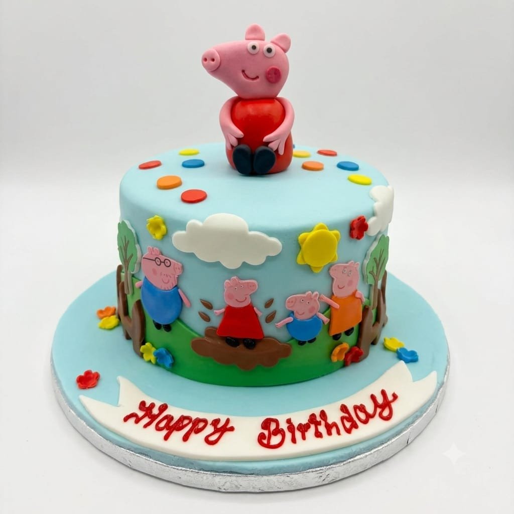 Peppa Pig Garden Birthday Cake