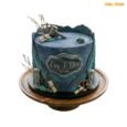 Esq. J. Doe legal career anniversary cake with gavel, justice scale, scrolls, stone-effect icing and personalised plaque
