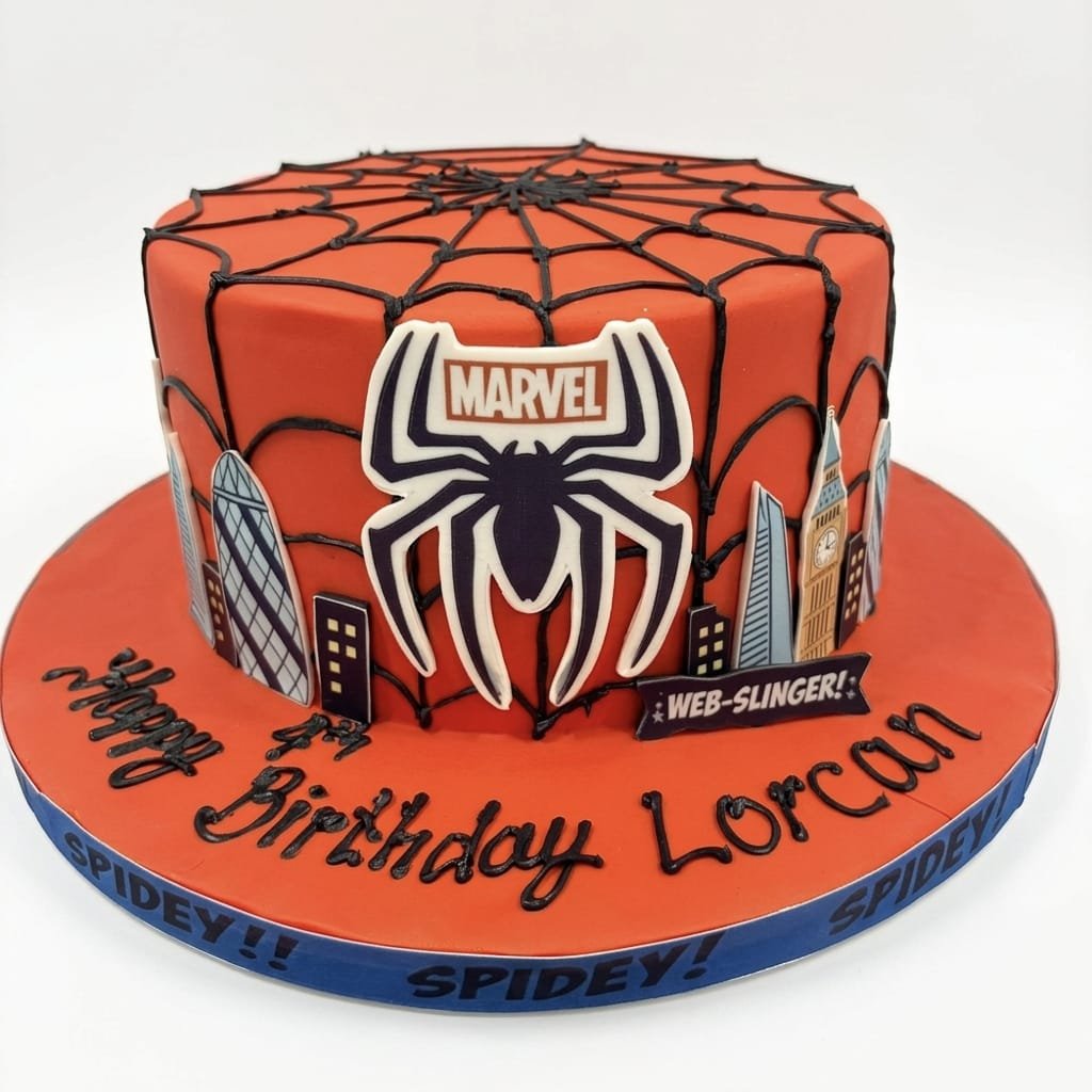Spider-Man Web Slinger City Birthday Cake