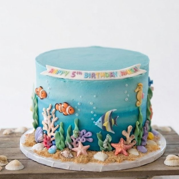 Handcrafted Under the Sea Birthday Cake