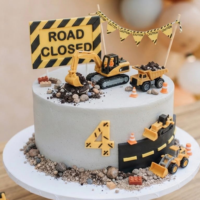 Digger Birthday Cake for Kids