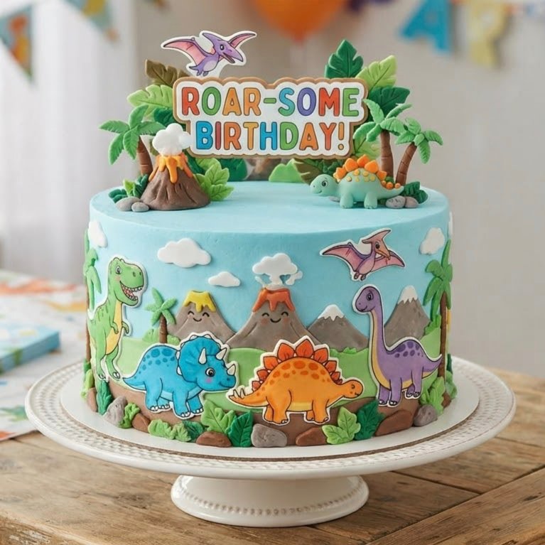 Dinosaur Birthday Cake