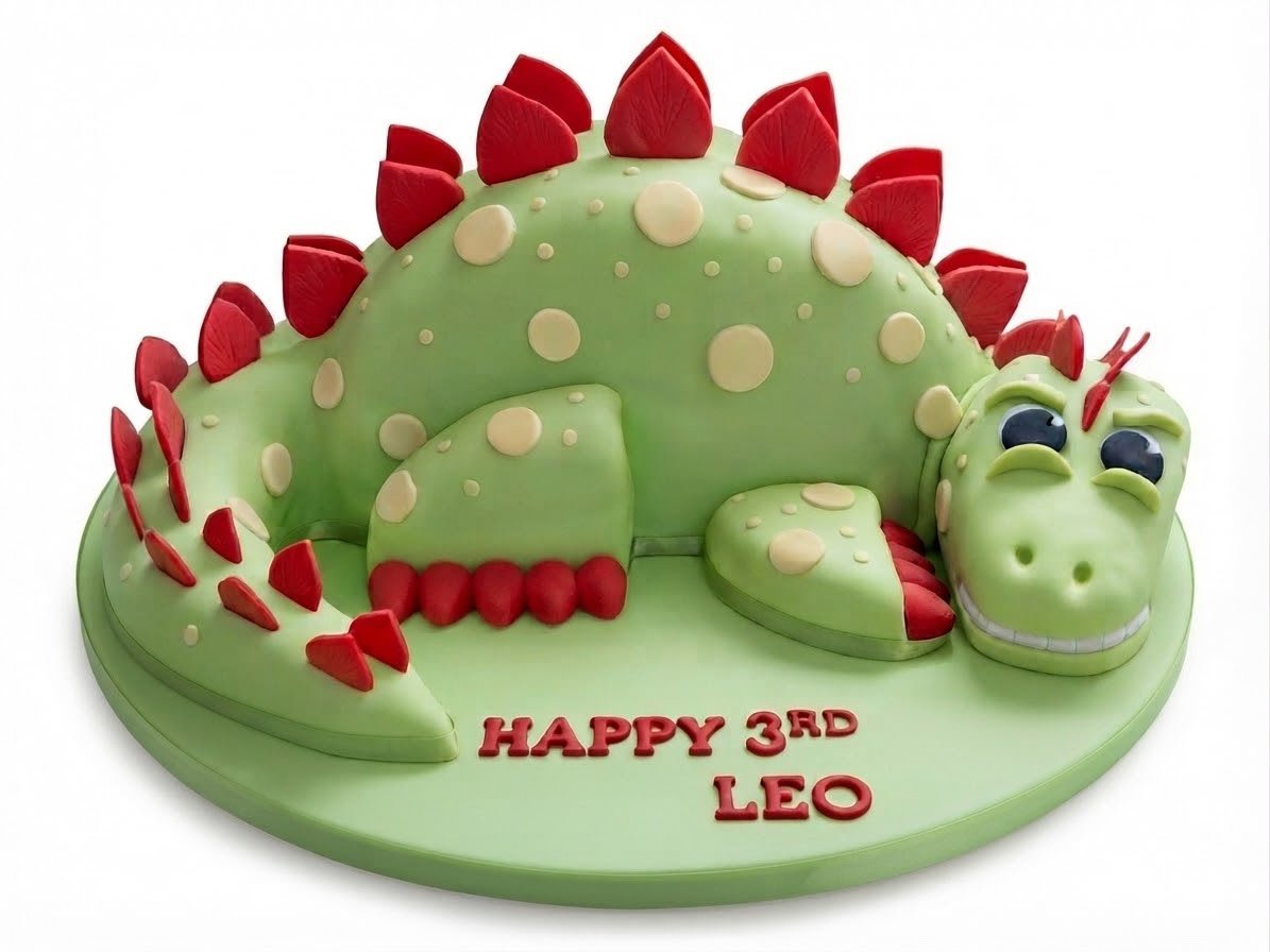 Custom 3D Dinosaur Birthday Cake
