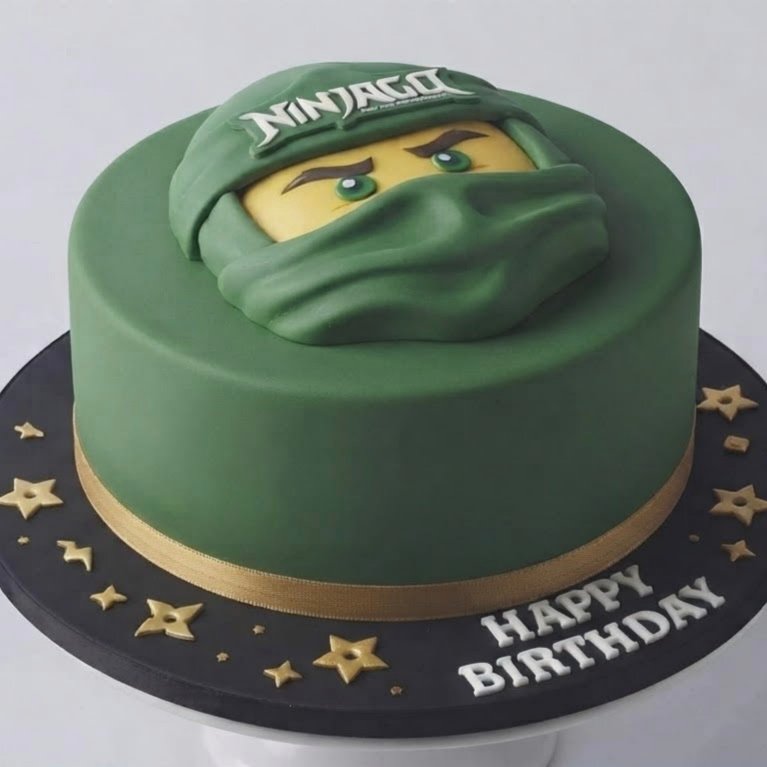 Green Ninjago Birthday Cake