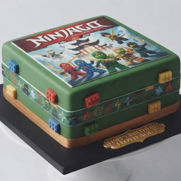 LEGO Brick Ninjago Theme Square Cake