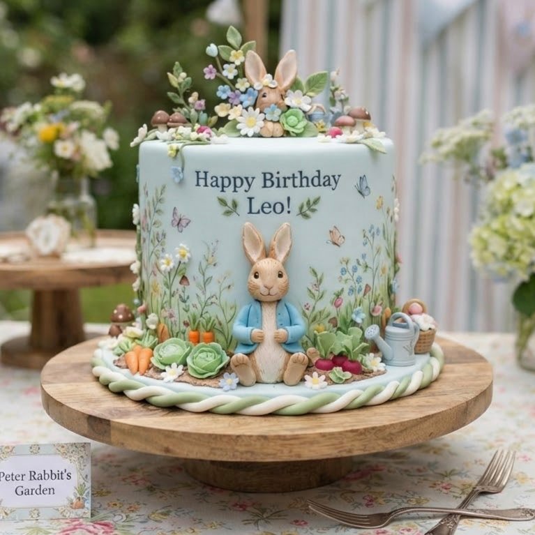 Peter Rabbit's Enchanted Garden Birthday Cake